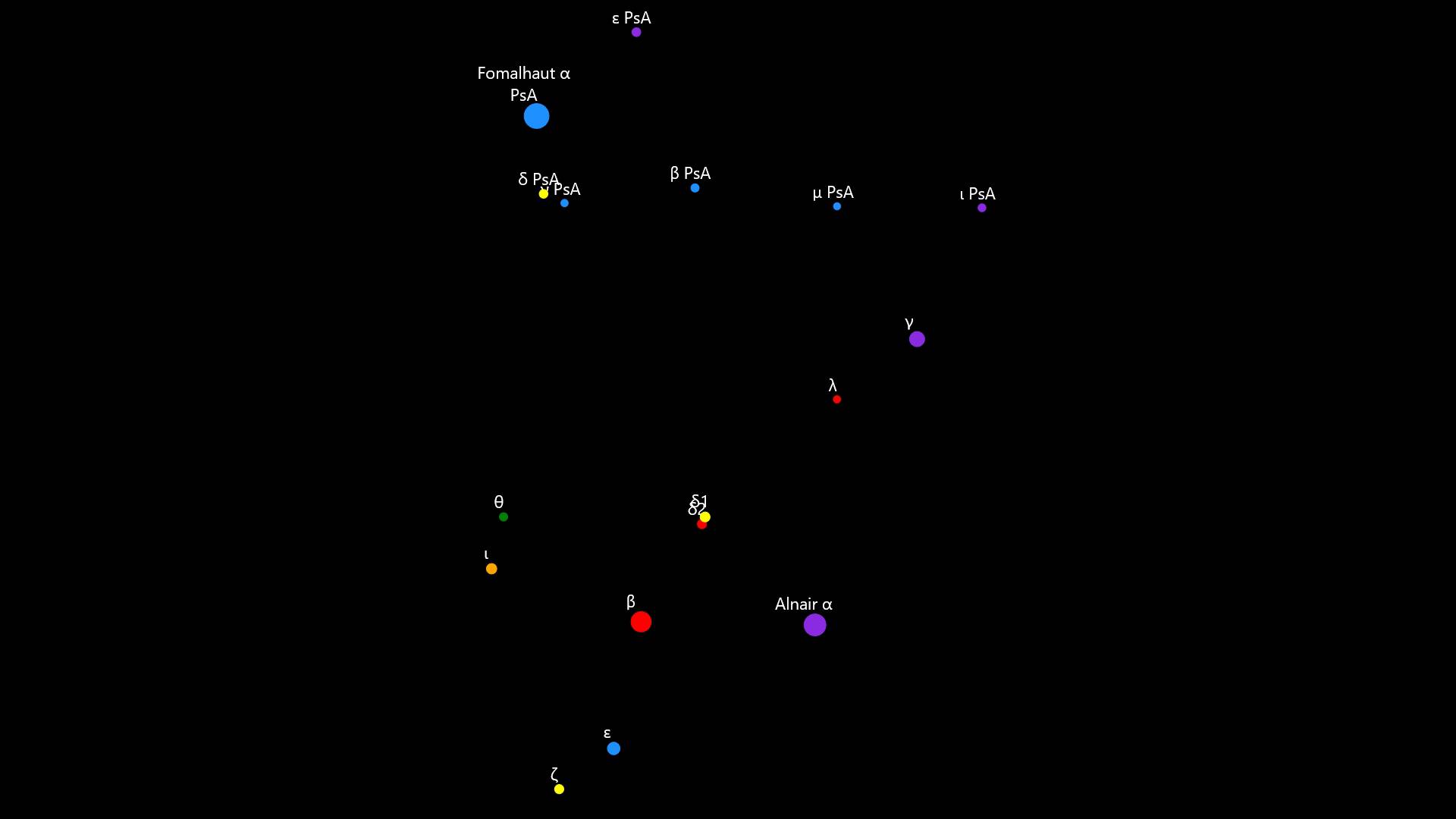 Constellations Grus and Piscis Austrinus