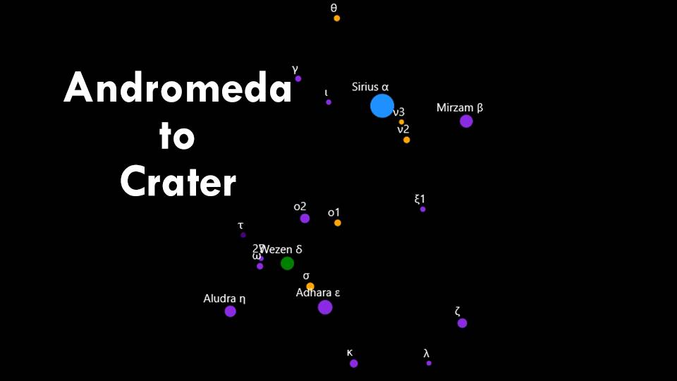Constellations Andromeda to Crater
