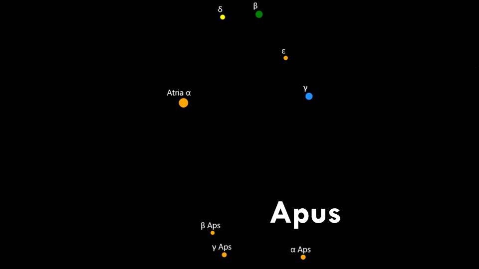 Constellation Apus and Triangulum-australe