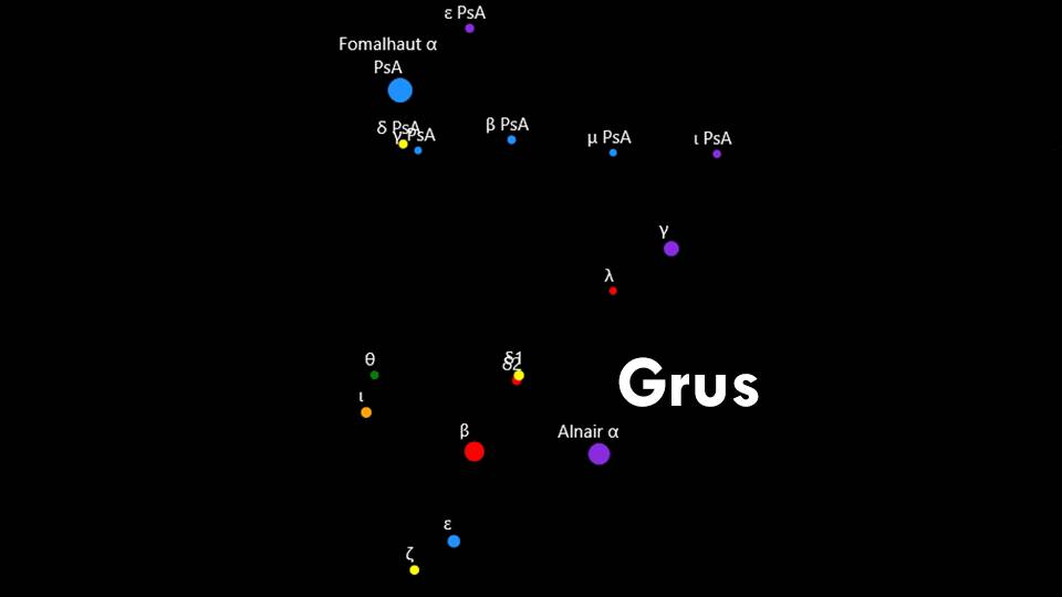 Constellations Grus and Piscis Austrinus