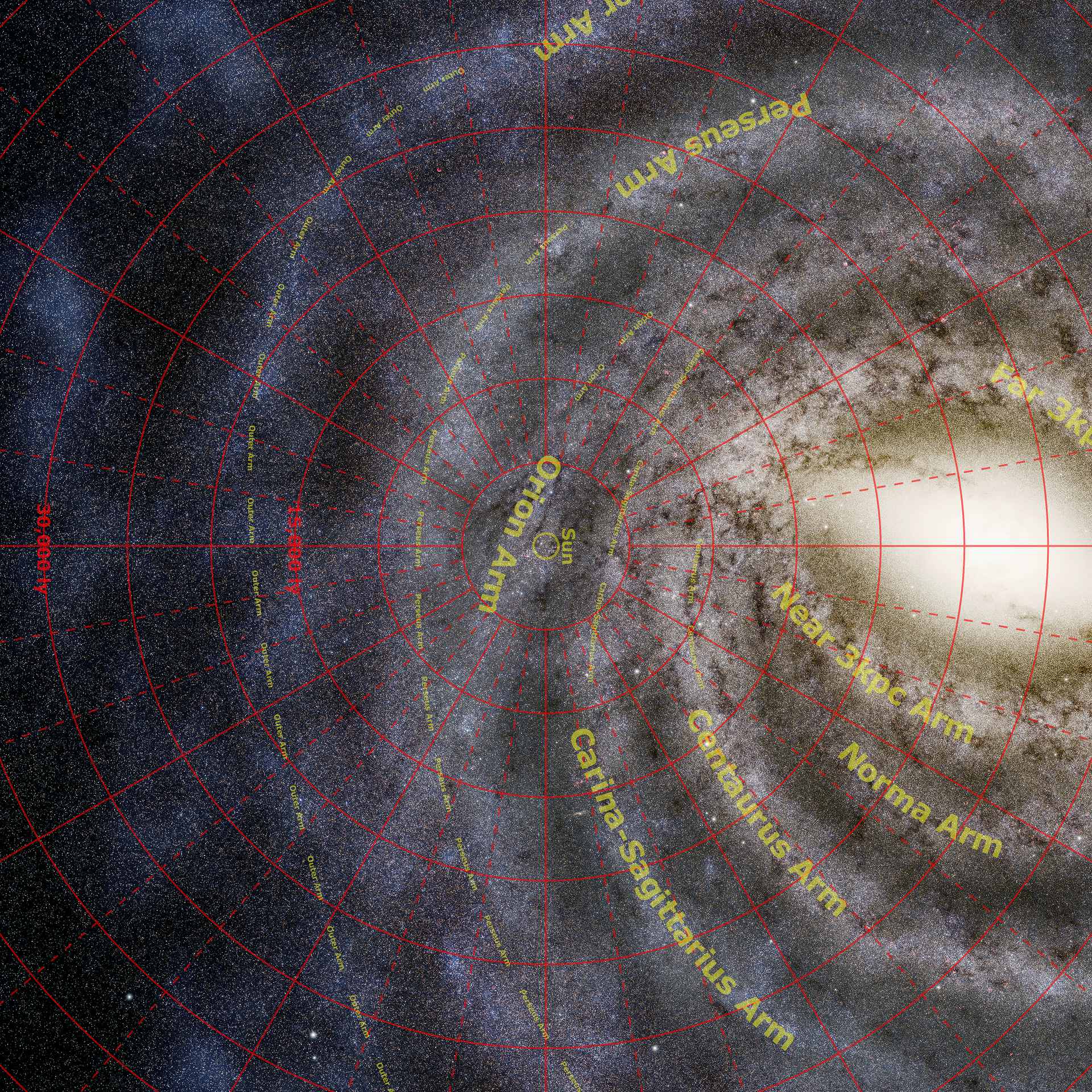 portion of galactic disc near the Orion Arm